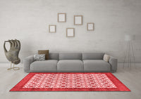 Machine Washable Persian Red Traditional Rug, wshtr3491red