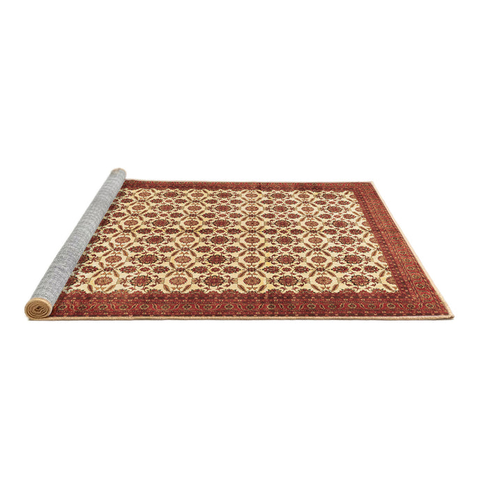Sideview of Machine Washable Persian Brown Traditional Rug, wshtr3491brn