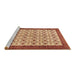 Sideview of Machine Washable Persian Brown Traditional Rug, wshtr3491brn