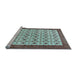 Sideview of Machine Washable Persian Light Blue Traditional Rug, wshtr3491lblu