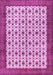 Machine Washable Persian Purple Traditional Area Rugs, wshtr3491pur