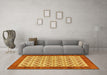 Machine Washable Persian Yellow Traditional Rug in a Living Room, wshtr3491yw