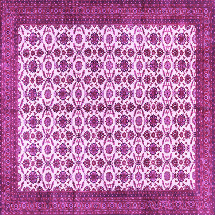 Square Machine Washable Persian Purple Traditional Area Rugs, wshtr3491pur