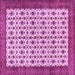 Square Machine Washable Persian Purple Traditional Area Rugs, wshtr3491pur