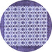 Round Persian Blue Traditional Rug, tr3491blu