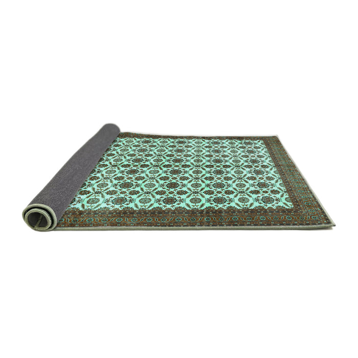 Sideview of Persian Turquoise Traditional Rug, tr3491turq