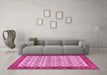 Machine Washable Persian Pink Traditional Rug in a Living Room, wshtr3491pnk