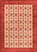 Serging Thickness of Machine Washable Persian Orange Traditional Area Rugs, wshtr3491org