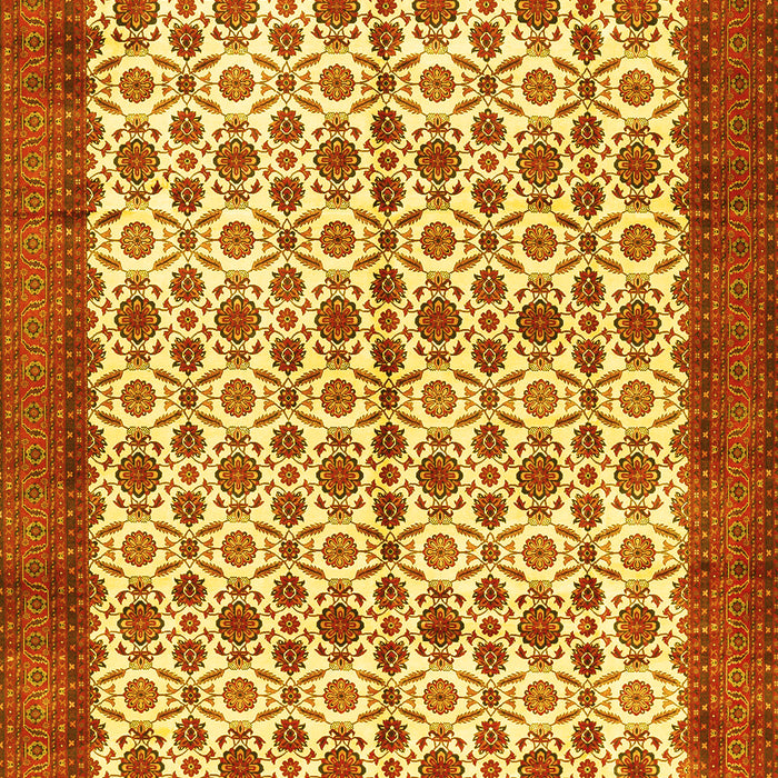 Machine Washable Persian Yellow Traditional Rug, wshtr3491yw