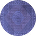 Round Persian Blue Traditional Rug, tr3492blu