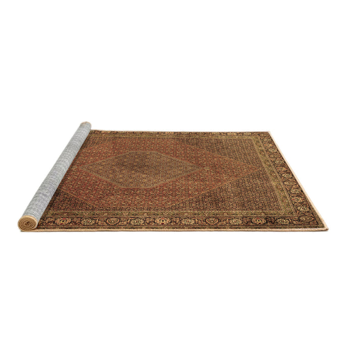 Sideview of Machine Washable Persian Brown Traditional Rug, wshtr3492brn