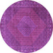 Round Machine Washable Persian Purple Traditional Area Rugs, wshtr3492pur