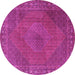 Round Persian Pink Traditional Rug, tr3492pnk