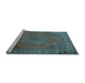 Sideview of Machine Washable Persian Light Blue Traditional Rug, wshtr3492lblu