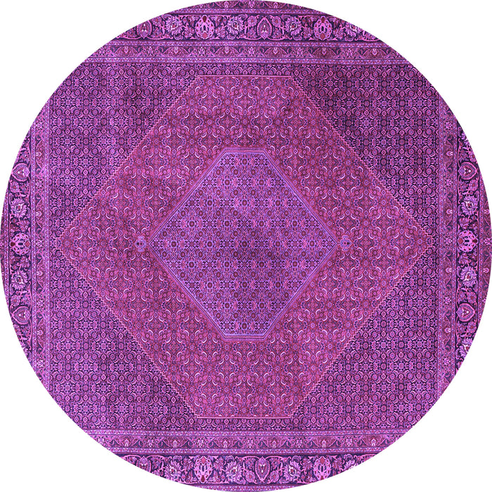 Round Persian Purple Traditional Rug, tr3492pur