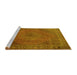 Sideview of Machine Washable Persian Yellow Traditional Rug, wshtr3492yw