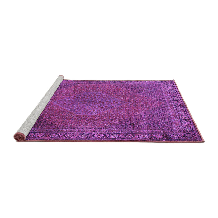 Sideview of Machine Washable Persian Purple Traditional Area Rugs, wshtr3492pur