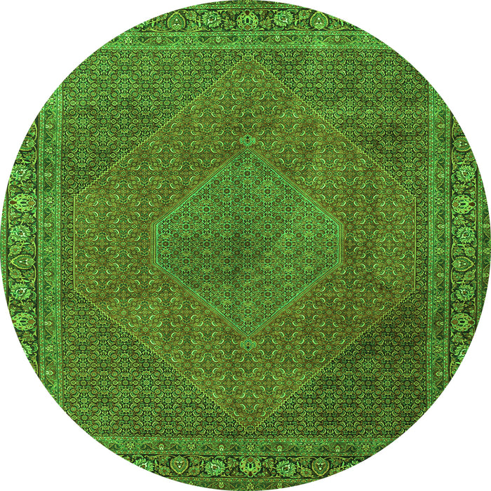 Square Persian Green Traditional Rug, tr3492grn
