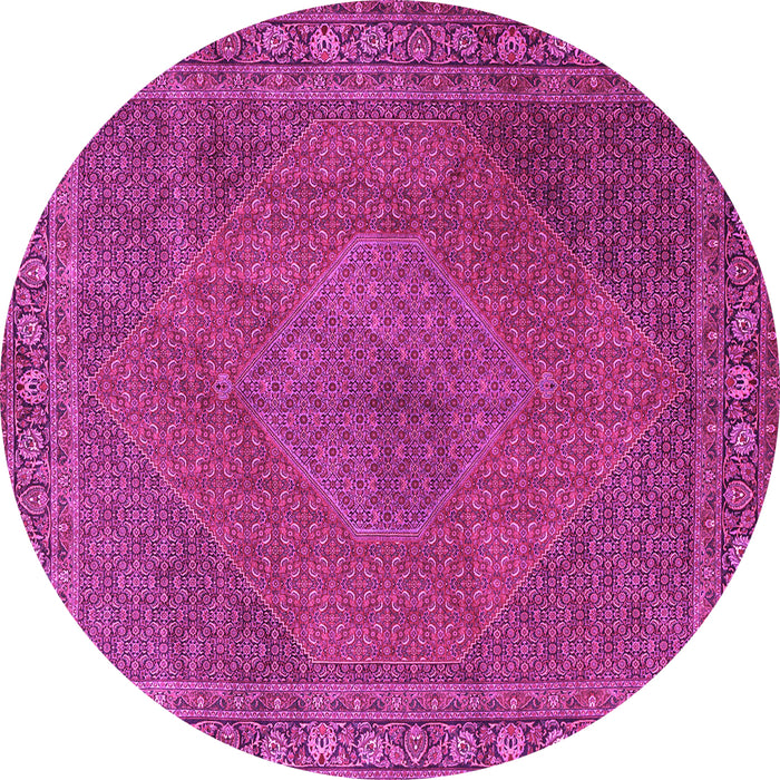 Round Machine Washable Persian Pink Traditional Rug, wshtr3492pnk