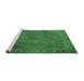 Sideview of Machine Washable Persian Emerald Green Traditional Area Rugs, wshtr3492emgrn