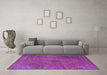 Machine Washable Persian Purple Traditional Area Rugs in a Living Room, wshtr3492pur