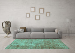 Machine Washable Persian Turquoise Traditional Area Rugs in a Living Room,, wshtr3493turq