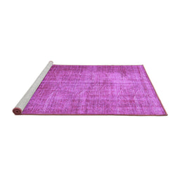 Sideview of Machine Washable Persian Purple Traditional Area Rugs, wshtr3493pur