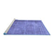 Sideview of Machine Washable Persian Blue Traditional Rug, wshtr3493blu