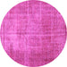 Round Persian Pink Traditional Rug, tr3493pnk