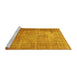 Sideview of Machine Washable Persian Yellow Traditional Rug, wshtr3493yw