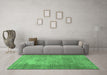 Machine Washable Persian Emerald Green Traditional Area Rugs in a Living Room,, wshtr3493emgrn