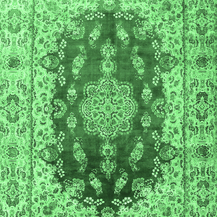 Machine Washable Persian Emerald Green Traditional Area Rugs, wshtr3494emgrn