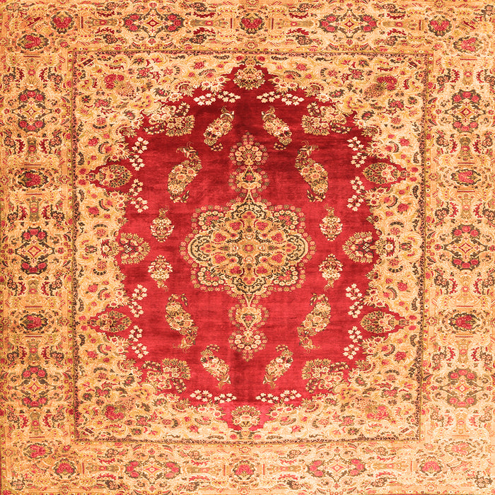 Serging Thickness of Persian Orange Traditional Rug, tr3494org