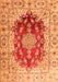 Serging Thickness of Machine Washable Persian Orange Traditional Area Rugs, wshtr3494org