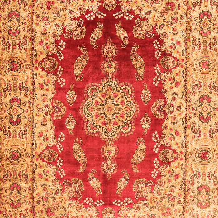 Serging Thickness of Machine Washable Persian Orange Traditional Area Rugs, wshtr3494org