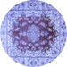 Round Persian Blue Traditional Rug, tr3494blu