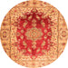 Machine Washable Persian Orange Traditional Area Rugs, wshtr3494org