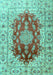 Machine Washable Persian Turquoise Traditional Area Rugs, wshtr3494turq