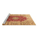 Sideview of Machine Washable Persian Brown Traditional Rug, wshtr3494brn