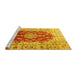 Sideview of Machine Washable Persian Yellow Traditional Rug, wshtr3494yw