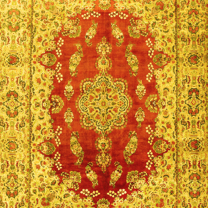 Machine Washable Persian Yellow Traditional Rug, wshtr3494yw