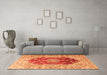 Machine Washable Persian Orange Traditional Area Rugs in a Living Room, wshtr3494org