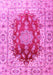 Machine Washable Persian Pink Traditional Rug, wshtr3494pnk