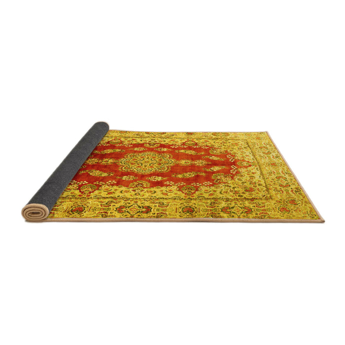 Sideview of Persian Yellow Traditional Rug, tr3494yw