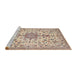 Sideview of Machine Washable Traditional Gold Rug, wshtr3495