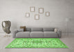 Machine Washable Persian Green Traditional Area Rugs in a Living Room,, wshtr3495grn