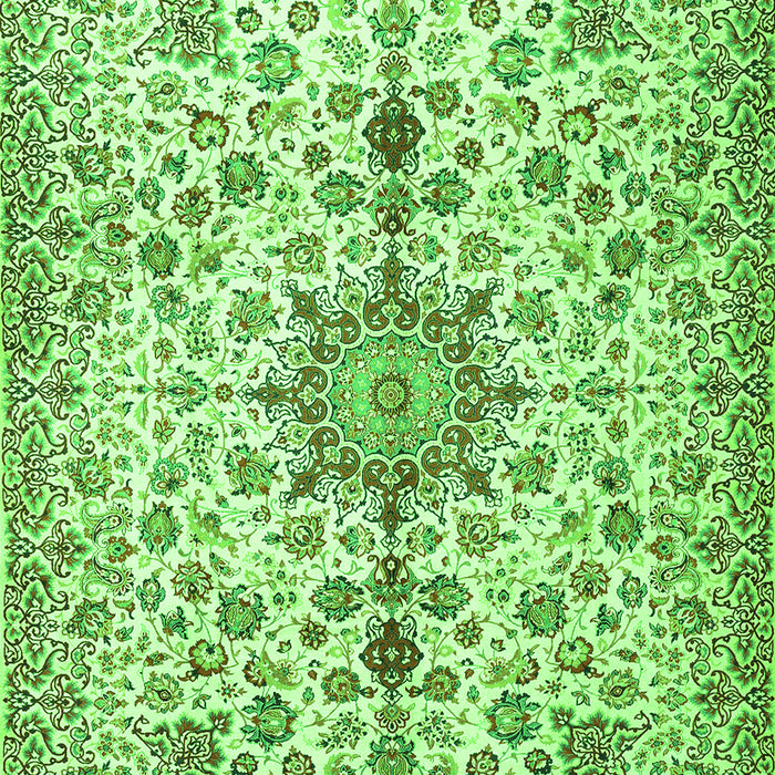 Serging Thickness of Machine Washable Persian Green Traditional Area Rugs, wshtr3495grn