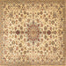 Square Persian Brown Traditional Rug, tr3495brn