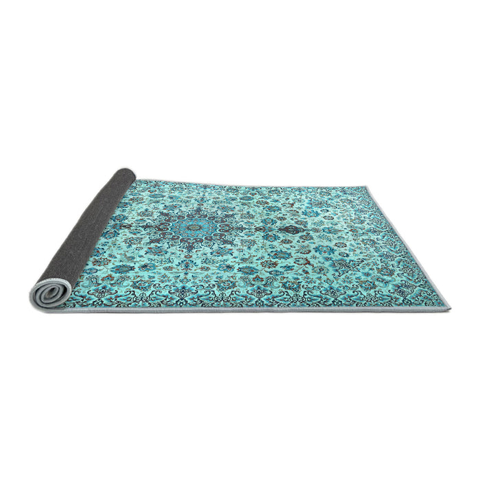 Sideview of Persian Light Blue Traditional Rug, tr3495lblu