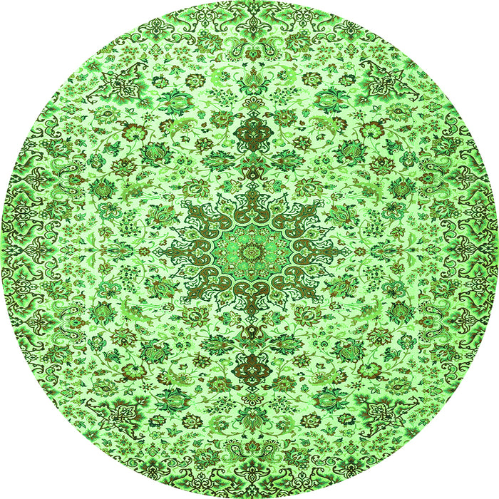 Square Persian Green Traditional Rug, tr3495grn